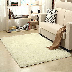 50x120cm Simple Solid Color Plush Carpet Mat for Living Room Tea Table Bedroom Bedside