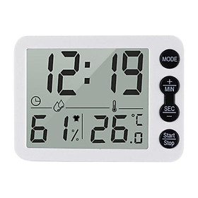 Digital Thermometer Hygrometer Humidity Sensor Meter Clock for Indoor Outdoor