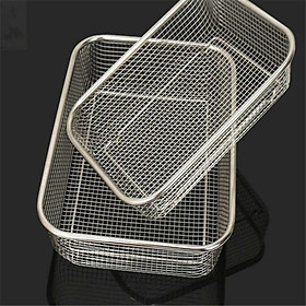 Mua Rổ lưới bằng inox hình chữ nhật có đế đựng rau củ quả thoát nước tốt  rất chắc chắn đẹp mắt - không lo han gỉ  đựng dụng