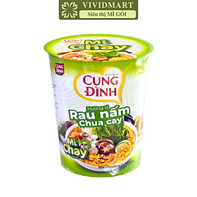 AFOTECH - Mì ly chay Cung Đình Rau nấm chua cay, Mì ly Rau nấm chua cay Cung Đình, Mì chay Cung Đình (69g/ly)