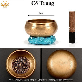 Mua |Tặng Lót Chuông + Chày| Chuông Xoay Bằng Đồng Hàng Thủ Công Nepal (Chuông Hát - Singing Bowl)