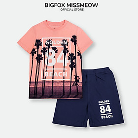 Đồ bộ bé trai cộc tay BIGFOX - MISS MEOW size đại chất cotton phong cách