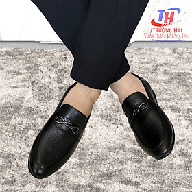 Giày Tây Nam Không Dây Da Bò Thật Màu Đen Chính Hãng Trường Hải GT270