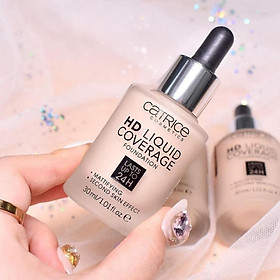 Kem nền Catrice HD Liquid Coverage Foundation che phủ tự nhiên tạo độ mịn màng cho da 30ml