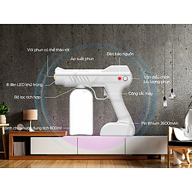 Mua Máy phun diệt khuẩn cầm tay kèm bình phun khử khuẩn 800ml   khử sạch vi khuẩn làm sạch không khí - giao màu ngẫu nhiên