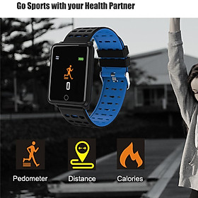 F3 Sports Smartwatch Alarm Clock 180mAh Bracelet Men Women Pedometer Black