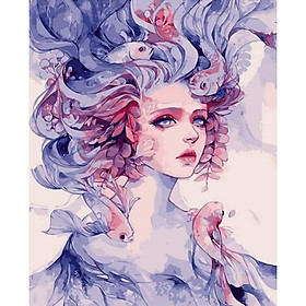 Mua Tranh tô màu theo số Tranh sơn dầu số hoá hình cô gái độc đáo size 40*50 kèm khung