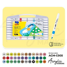 Hộp 36 Bút Lông Màu 1 Đầu Thiên Long Acrylic Markers ACM-C005