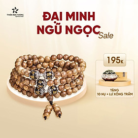 Vòng tay nữ Trầm Hương 108 hạt Đại Minh Ngũ Ngọc - An yên, đoạn trừ 108 phiền não - Trầm Tốc Việt Nam tự nhiên - Thiên Mộc Hương