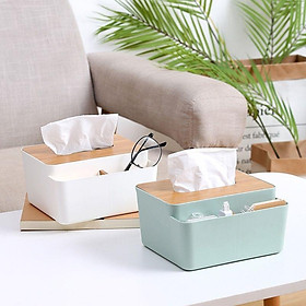 Mua Hộp Đựng Giấy Ăn Để Bàn Có Ngăn Để Đồ Đa Năng  Hộp Giấy Ăn Nắp Gỗ