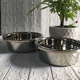 Mua thau Chậu sâu inox su 304 siêu dày nhiều size 18-20-22- 24-26-30-32-34-36cm