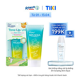 Kem chống nắng nâng tông Skin Aqua Tone up Mint Green cho da trắng có khuyết điểm đỏ, dạng tinh chất Sunplay Skin Aqua Tone Up UV Essence Mint Green SPF 50+ PA++++ 50g