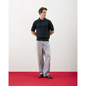 Áo polo dệt kim nam tay ngắn vặn thừng Form Fitted - ROUTINE 10F25KNI015