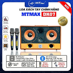 Hình ảnh Loa Xách Tay Chính Hãng MTMax DK07 - Loa Karaoke Cao Cấp Công Suất Lớn 300W 2 Bass Trầm 20CM Công Nghệ Bass Boots Kèm 2 Micro Không Dây Giá Tốt Bảo Hành 12 Tháng hàng chính hãng