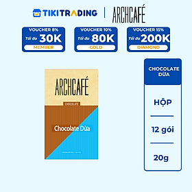 Archcafé - Chocolatte dừa (Hoà tan) hộp 10 gói x 20g