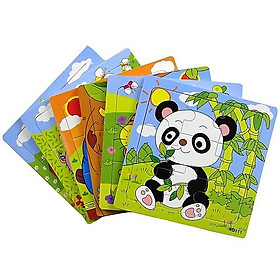 Set 5 Tranh Ghép Hình Gỗ 9 Mảnh (Mẫu Ngẫu Nhiên)