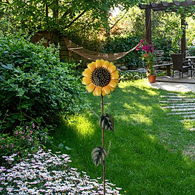 Sunflower Garden Stake Metal Garden Yard Lawn Patio Decor Sunflower