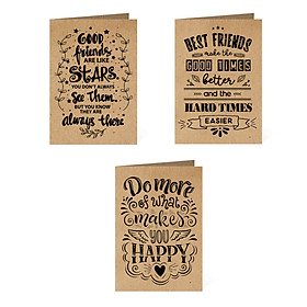 Thiệp tình bạn giấy Kraft - Combo 3c thiệp Greenwood (GW-TP07)