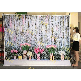Tranh vải decor / Thảm vải chụp ảnh / Thảm vải treo tường tiệc cưới (mã 1K61)