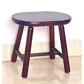 Mua Ghế Đôn Gỗ Mặt Ovan Cao 35cm Chân Tròn Xinh Xắn - Hàng VN Xuất Khẩu