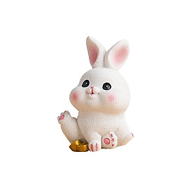 Rabbit Statue Miniature Desktop Ornament Animal Sculpture for Bedroom Decor