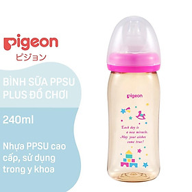 Bình Sữa PPSU Plus Pigeon Hình Đồ Chơi 160240ML - 240ML