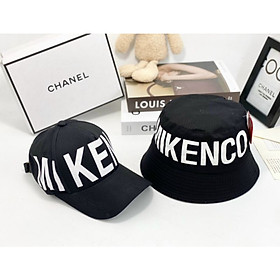 Combo nón cặp nam nữ logo Miken.co phối vải kaki form chuẩn thời trang đường phố cao cấp