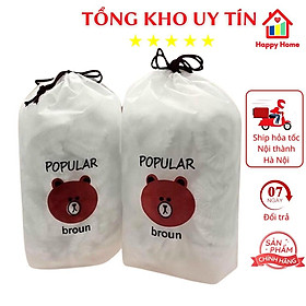 Mua Màng bọc thực phẩm có chun co giãn tái sử dụng kèm túi gấu dễ thương gói 100 chiếc Happy Home