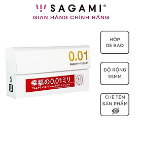 Hình ảnh Bao cao su Sagami 001 - Siêu mỏng - Non Latex - Hộp 5 chiếc