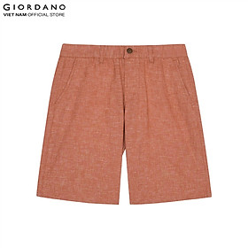 Quần Linen Shorts Nam Lưng Thun Nút Cài Giordano 01101207