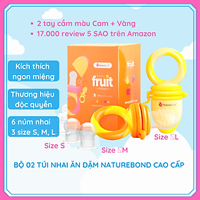 Túi Nhai Ăn Dặm Kích Thích Ngon Miệng Chính Hãng NatureBond Dựa Trên Nghiên Cứu FDA Hoa Kỳ Chống Hóc 6 Núm (3 Sizes)