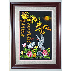 Mua TRANH THÊU THƯ PHÁP CHỮ CHA MẸ