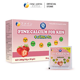 Hình ảnh Bột Canxi VN Calcium For Kids FINE JAPAN bổ sung Canxi và dinh dưỡng hộp 20 gói