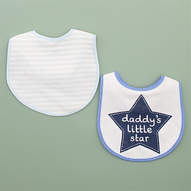 Set 2 yếm kẻ xanh và chữ daddy cho bé