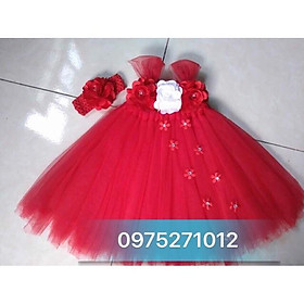  Đầm tutu cho bé ️️ Đầm tutu đỏ hoa hồng trắng đỏ nhí