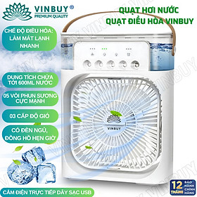 Mua Quạt điều hòa mini hơi nước làm mát không khí nhỏ gọn để bàn  nhiều chế độ làm mát  có khay chứa đá  công suất lớn  có 05 đầu phun sương - Hàng chính hãng - VinBuy