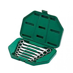 Bộ cờ lê hai đầu vòng, tự động Sata 6 chi tiết, - 09025