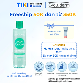 Nước hoa hồng Evoluderm se khít lỗ chân lông, dưỡng ẩm & làm sạch 250ml