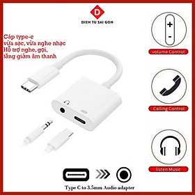 Mua Cáp chuyển đổi type c sang 3.5mm + sạc pd cho điện thoại samsung  oppo  huawei