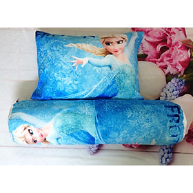 Mua Set vỏ gối nằm và vỏ gối ôm mẫu Elsa xanh