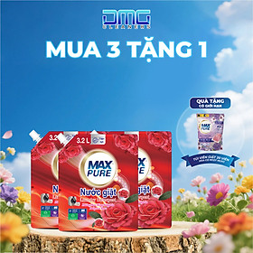MUA 3 TẶNG 1: Túi Nước 9,6L Giặt Sạch Sâu Hương Hoa Hồng Bulgaria TẶNG 1 Túi Viên Giặt Hoa Cỏ Ngọt Ngào 20 Viên