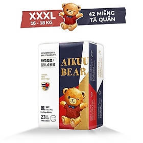 Bịch Tã Bỉm AIKUU BEAR DánQuần đủ size S56,M50,L48,XL46,XXL44,XXXL42 Chính Hãng - XXXL Quần 42 16-18kg