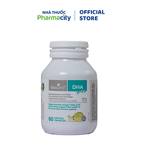 Viên uống Bioisland DHA For Kids Bổ Sung DHA Giúp Cải Thiện Trí Não và Thị Lực Cho Trẻ (Hộp 60 viên)