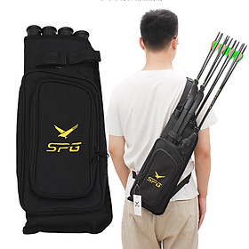 4 Tube Back Quiver Hunting Archery Arrow Quiver Holder Bow Strap Hanged Target Quiver Hunting Training Storage Bag