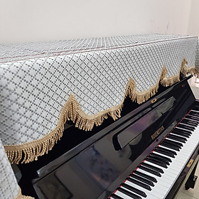Mua Khăn phủ đàn Piano mẫu xám kim tuyến
