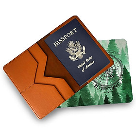 Ví Đựng Passport Cover BE YOUR COMPASS - Bao Da Hộ Chiếu Du Lịch Thiết Kế Đơn Giản Tinh Tế Sắc Nét Nghệ Thuật - ATPP068