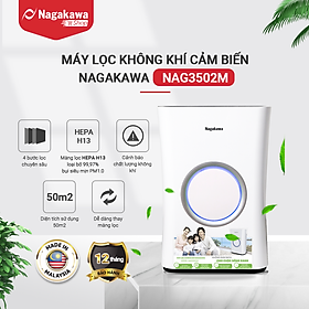 Mua Máy Lọc Không Khí Cảm Biến  Tạo Ion Cho Diện Tích 50m2 Nagakawa NAG3502M - Hàng Chính Hãng