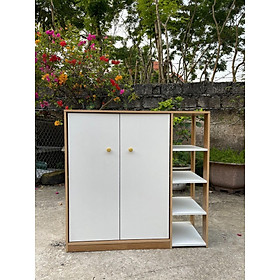 Mua Tủ Để Giày Dép  Mỹ Phẩm  2 Cánh 4 Ngăn Màu Trắng Phối Gỗ