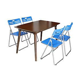Bô Bàn Ghế Phòng ăn 1.2 M 4 Ghế HP HT06112W4GHP Màu WALNUT