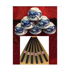 Mua Bộ 6 bát cơm & 6 đôi đũa gỗ trắc đũa đẹp đũa sạch